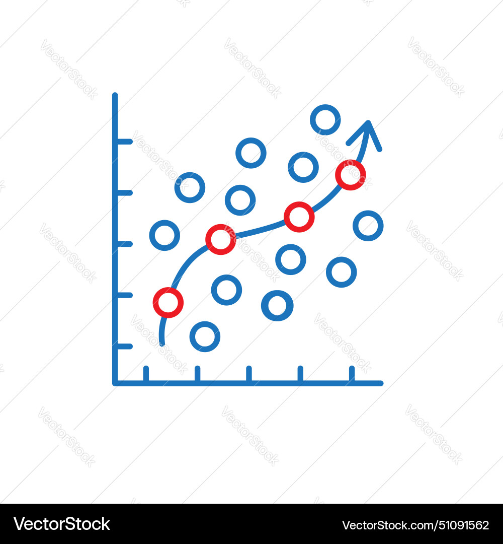 Regression analysis icon design vector image