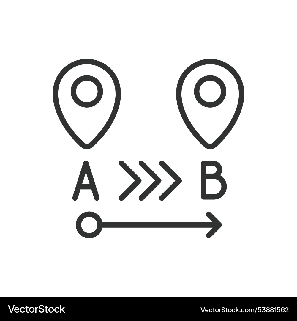 Route in line design path navigation map vector image