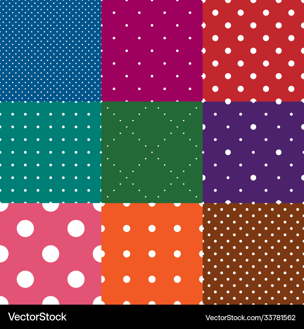 Set seamless dot patterns dotted background Set seamless dot patterns dotted background Vector Image