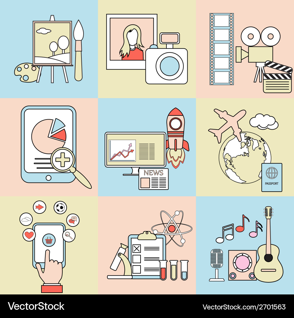 Abstract flat of design and development concepts vector image