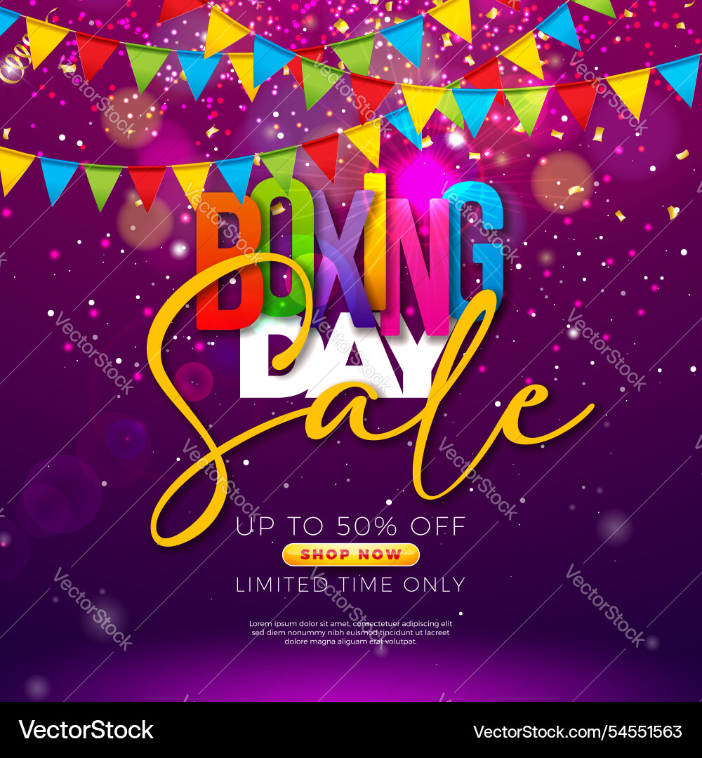 Boxing day sale design with colorful typography Boxing day sale design with colorful typography vector image