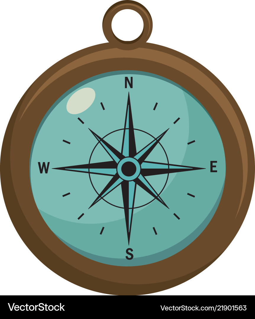Compass object exploration and navigation Compass object exploration and navigation vector image