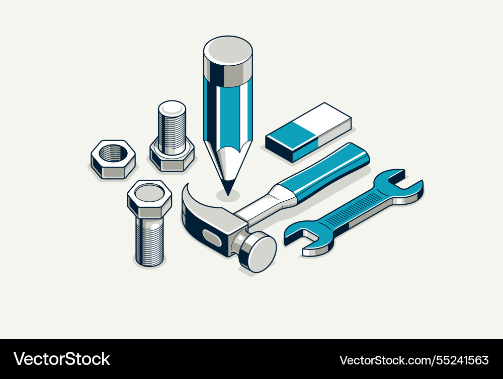 Engineering project in embodiment implementation Engineering project in embodiment implementation vector image