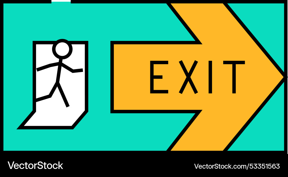 Exit close icon color Vector Image