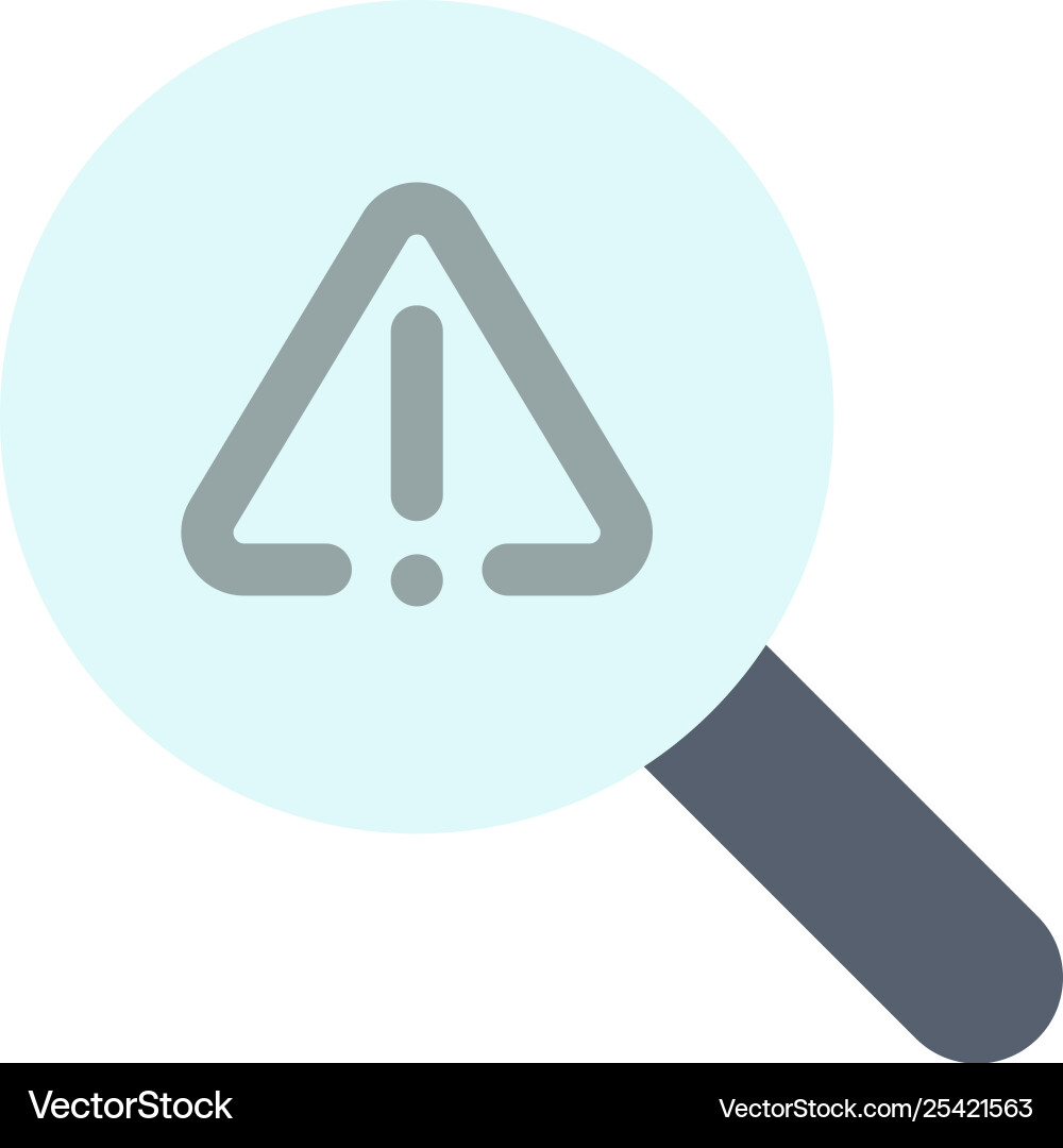 Find search view error flat color icon Find search view error flat color icon vector image