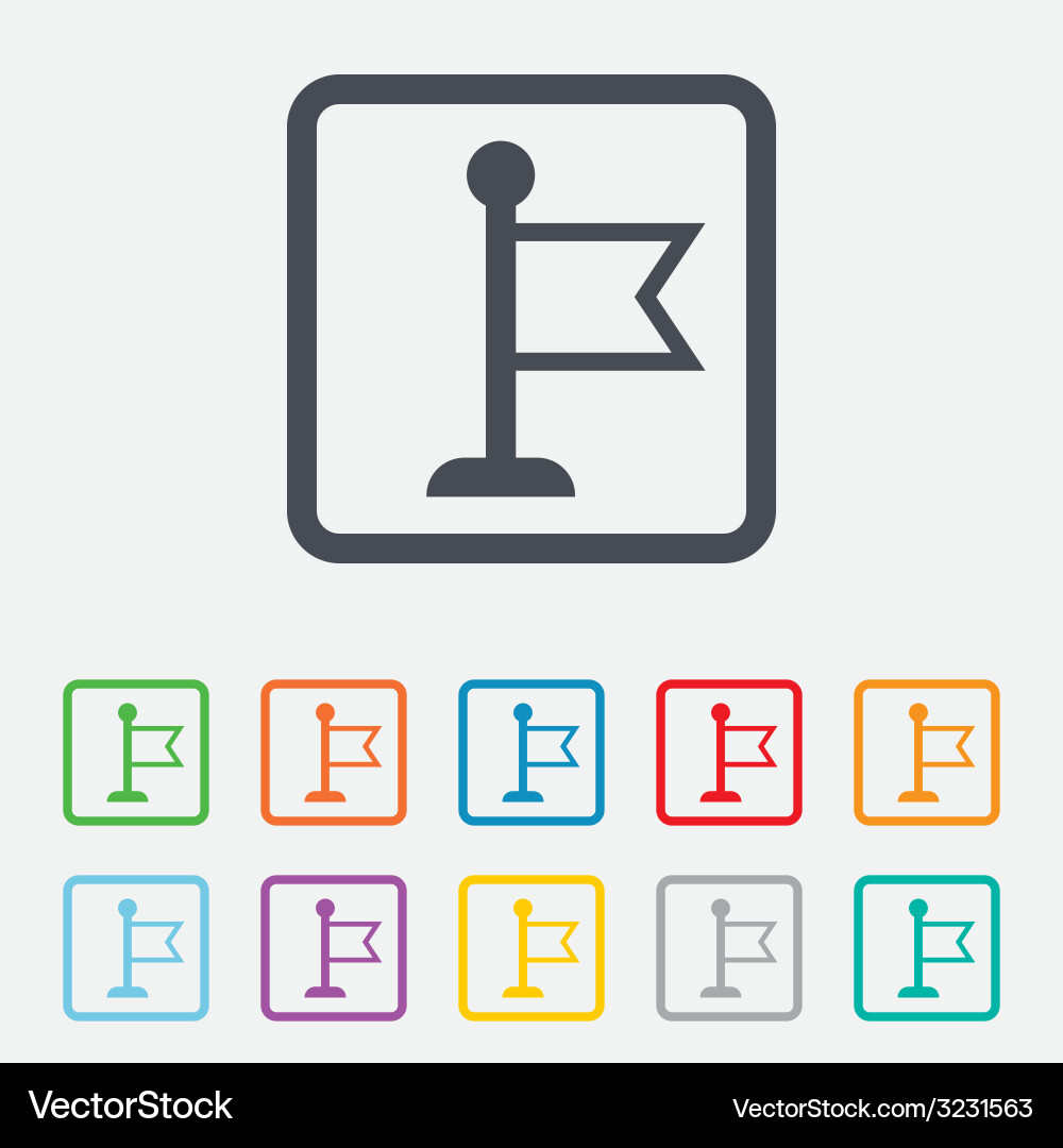 Flag pointer sign icon marker symbol Vector Image