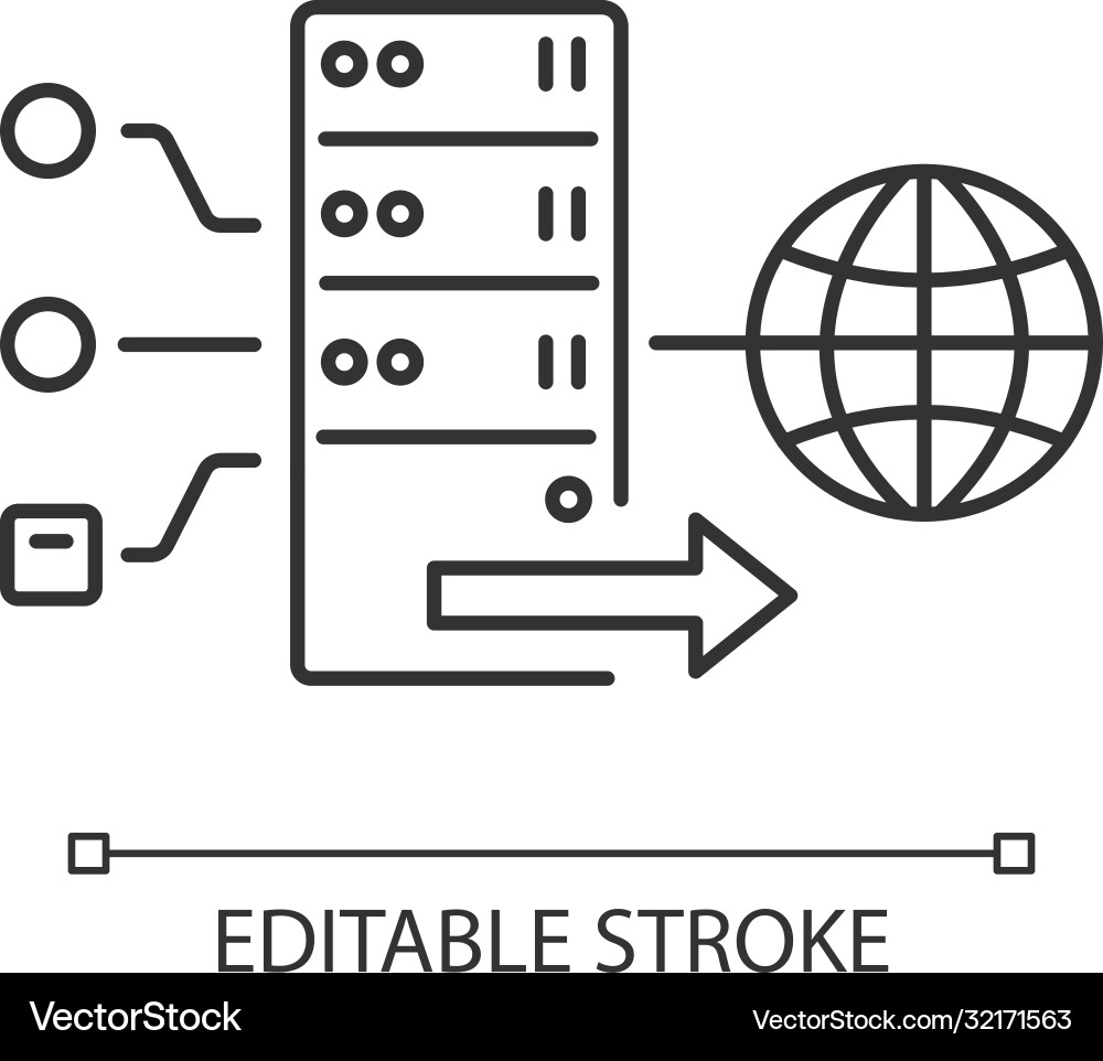Forward proxy linear icon Forward proxy linear icon vector image