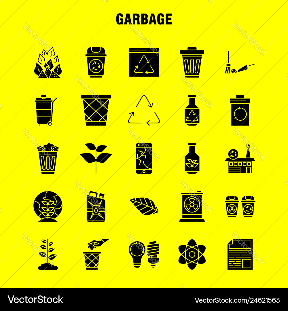 Garbage solid glyph icon for web print and mobile vector image