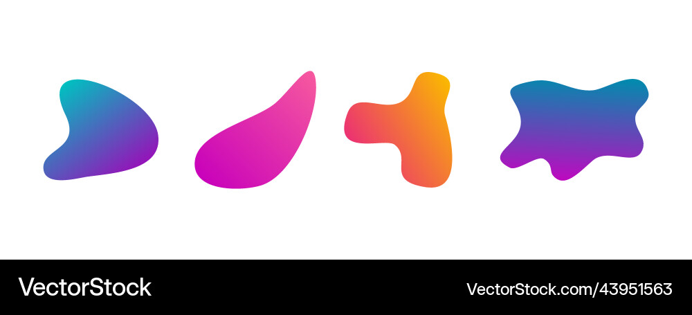 Gradient liquid blob shapes vector image