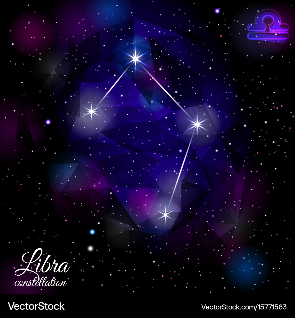Libra constellation with triangular background vector image