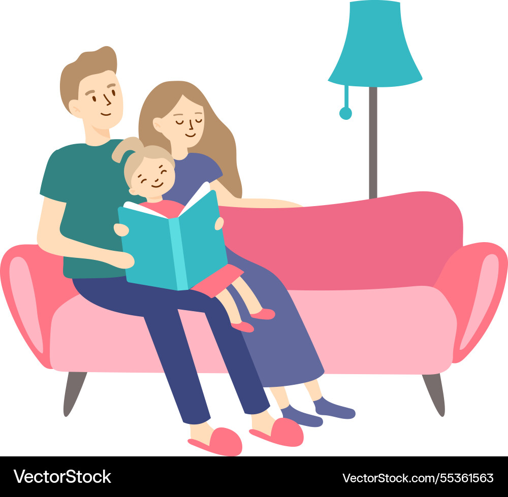 Parents and daughter spending quality time Parents and daughter spending quality time vector image