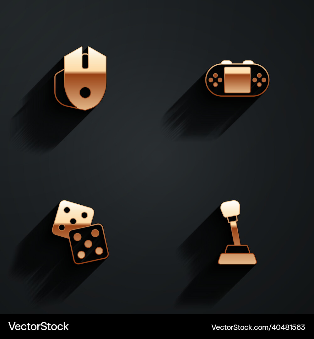 Set computer mouse portable video game console Set computer mouse portable video game console vector image