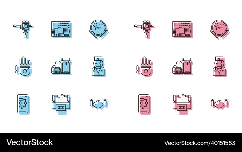 Set line algorithm assembly mechanical Set line algorithm assembly mechanical Vector Image