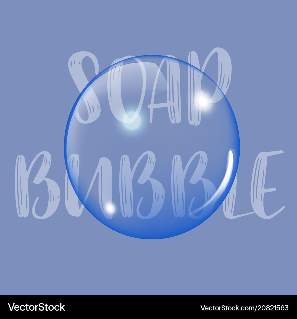 Soap bubble background with text Soap bubble background with text vector image