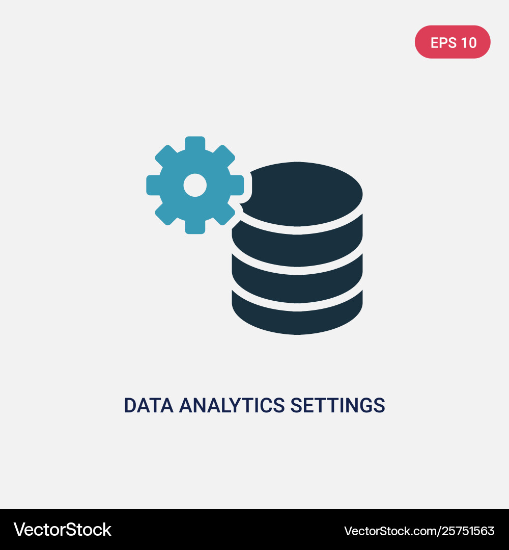 Two color data analytics settings icon from user Two color data analytics settings icon from user vector image
