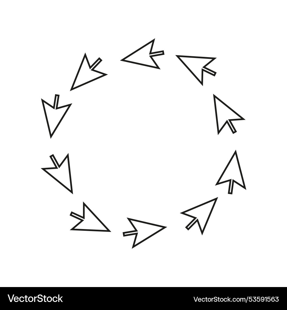 White pointer circle frame vector image