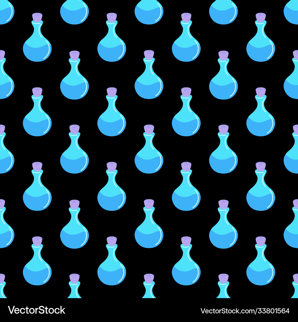 Bottles with elixir seamless patternhalloween Bottles with elixir seamless patternhalloween Vector Image