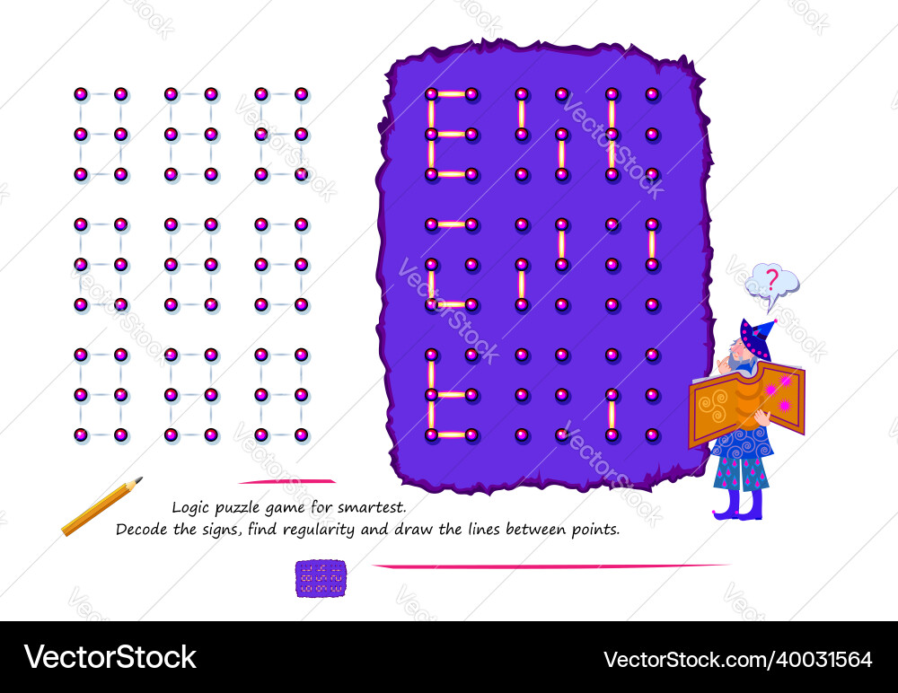 Connect the Dots Logic Puzzle Vector Image