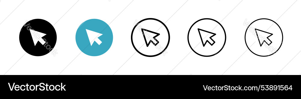 Cursor arrow icon set Vector Image