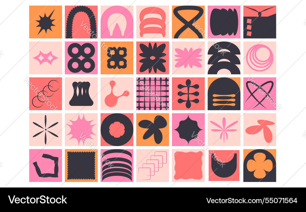 Geometric modular shapes set square blocks Geometric modular shapes set square blocks Vector Image