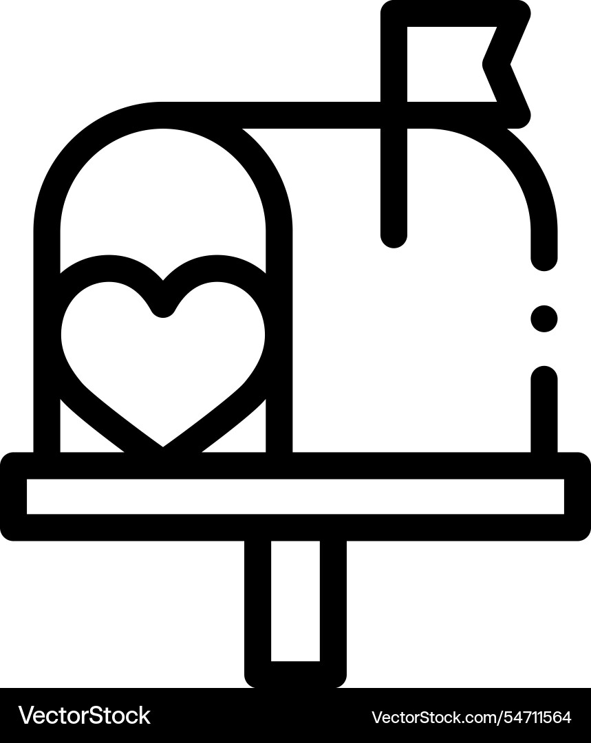 Mailbox icon thin linear style design isolated Mailbox icon thin linear style design isolated vector image
