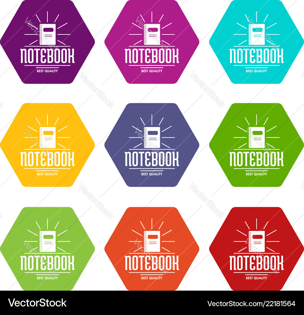 Notebook icons set 9 Notebook icons set 9 vector image