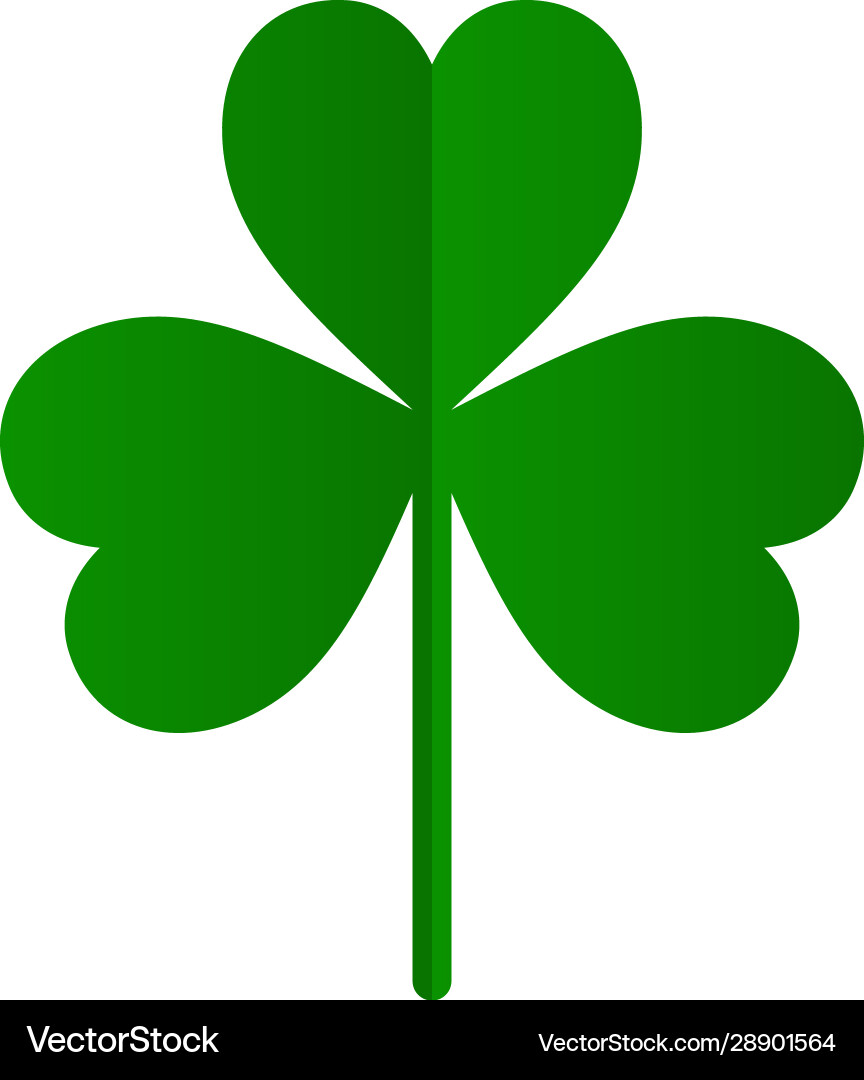 Paper green shamrock on white background Vector Image