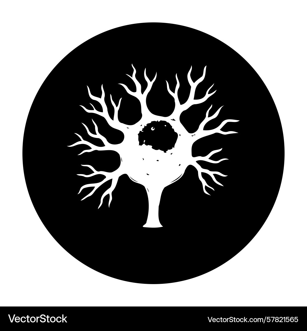 Abstract representation of a neuron cell with its Vector Image