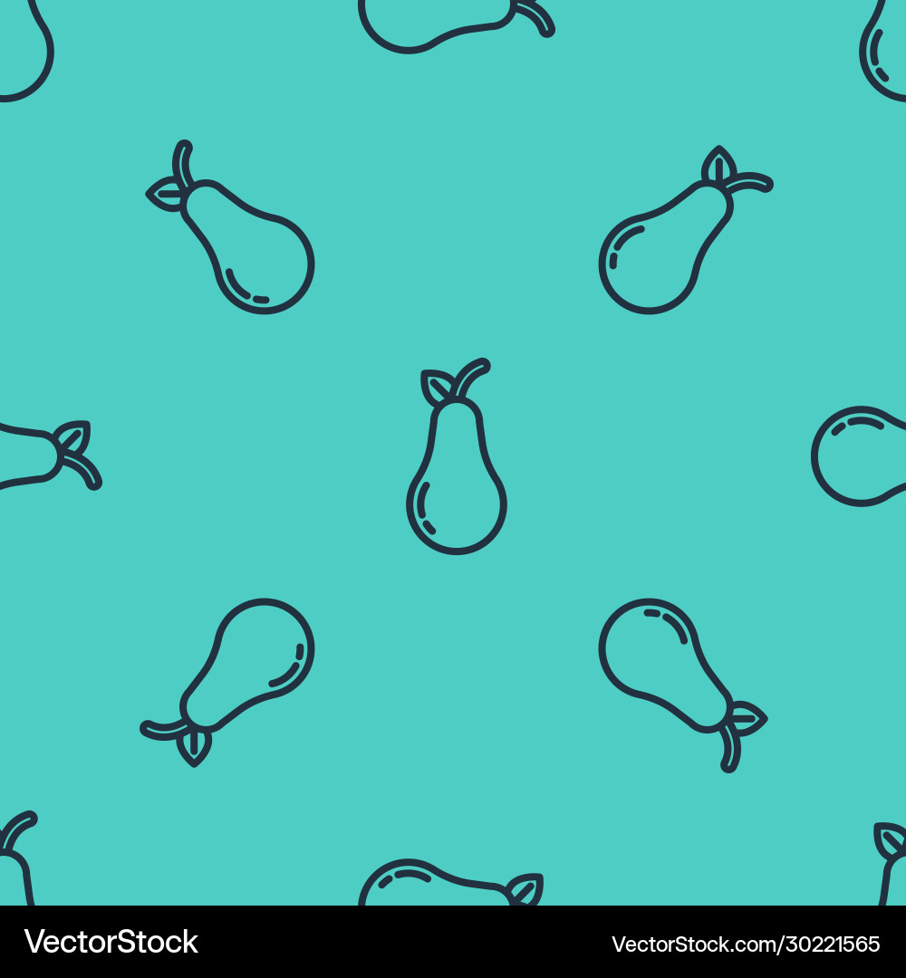 Black line pear icon isolated seamless pattern Black line pear icon isolated seamless pattern Vector Image