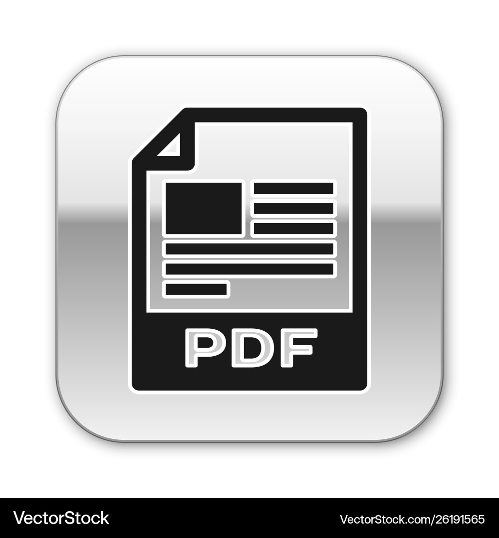 Black pdf file document icon download button Black pdf file document icon download button vector image