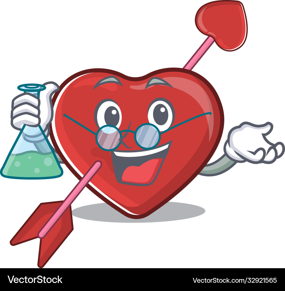 Cooles Herz und Pfeilprofessor Cartoon Charakter Cooles Herz und Pfeilprofessor Cartoon Charakter vektorbild