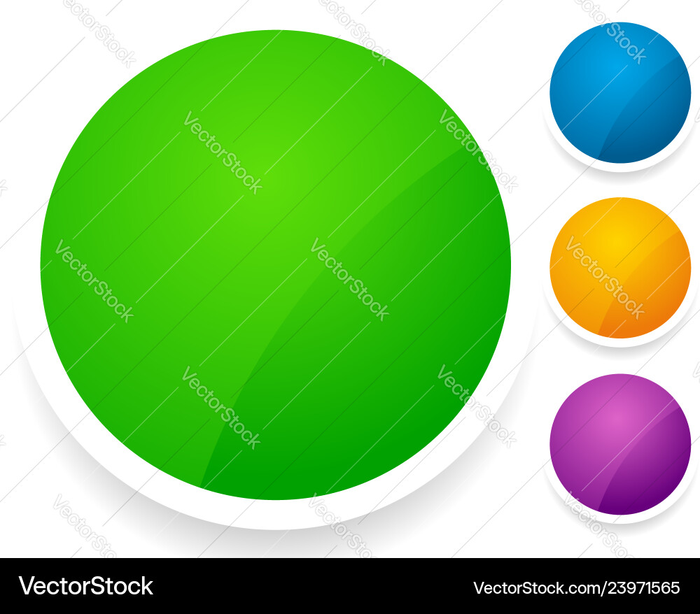 Empty circle button in 4 colors badge vector image