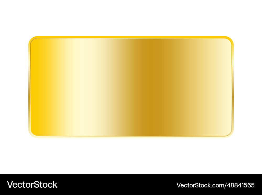 Gold rectangle button with frame Gold rectangle button with frame vector image