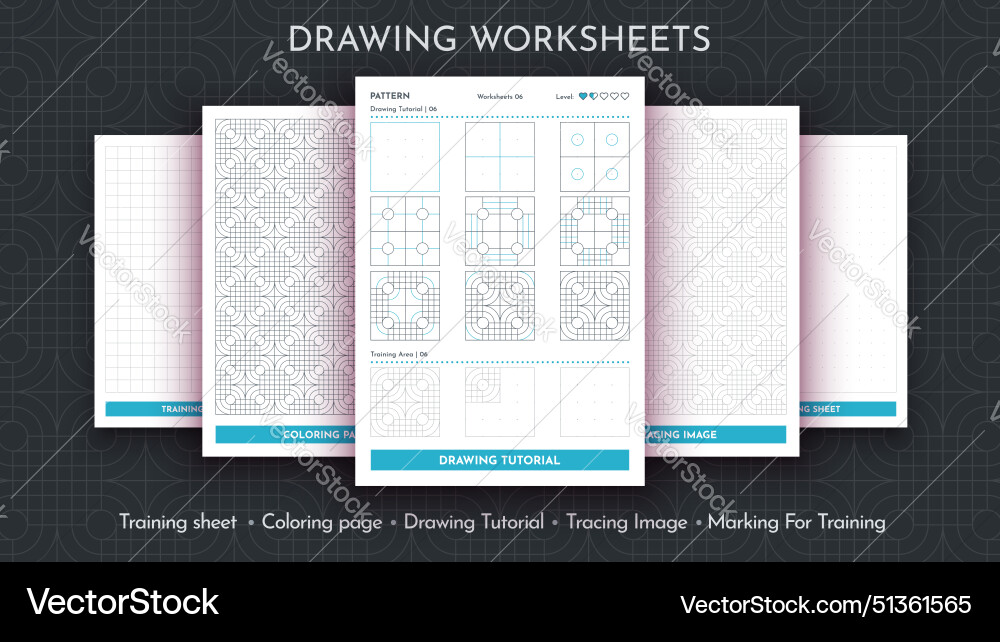 How to draw a pattern step by drawing vector image