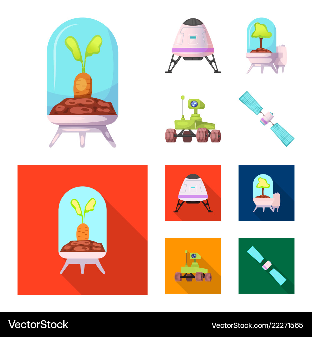 Isolated object of mars and space logo collection Isolated object of mars and space logo collection vector image