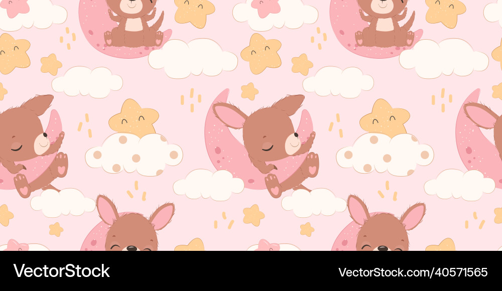 Kangaroo seamless pattern Vector Image