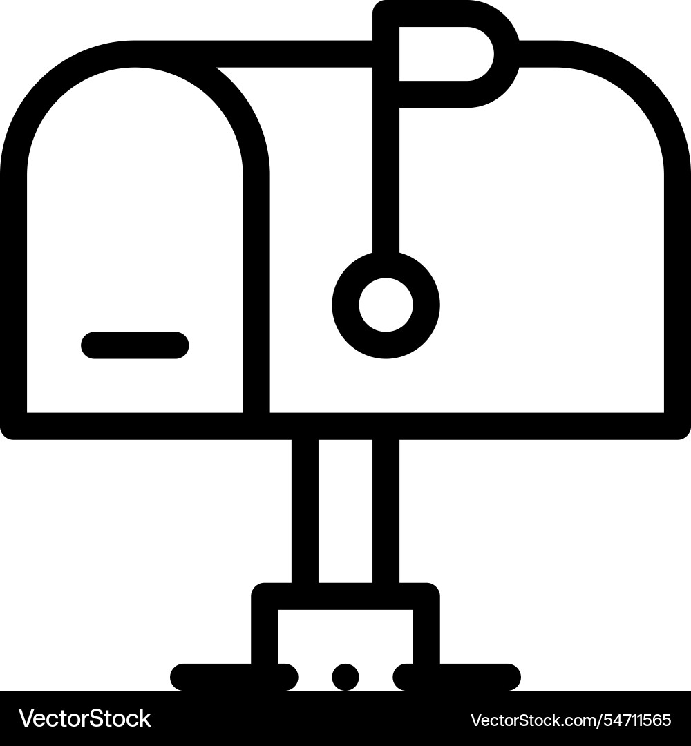 Mailbox icon thin linear style design isolated Mailbox icon thin linear style design isolated vector image