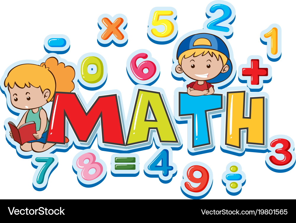 Math Word with Numbers - Kids Theme vector image