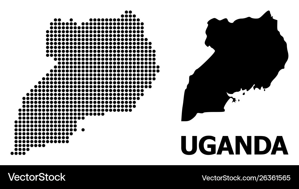Pixelated pattern map uganda Vector Image