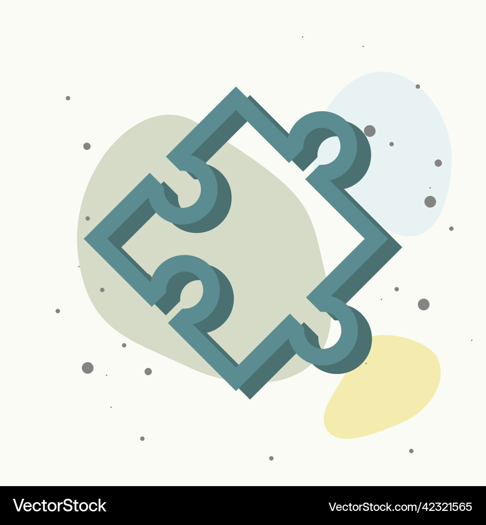 Puzzle icon on multicolored background vector image