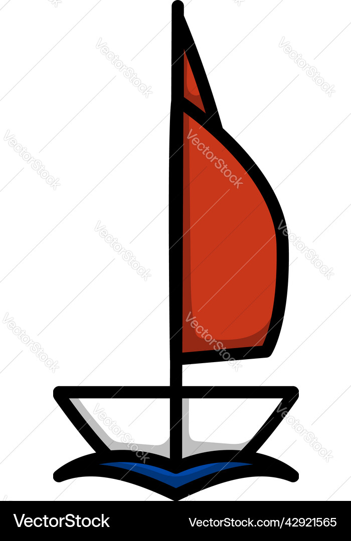 Sail yacht icon vector image