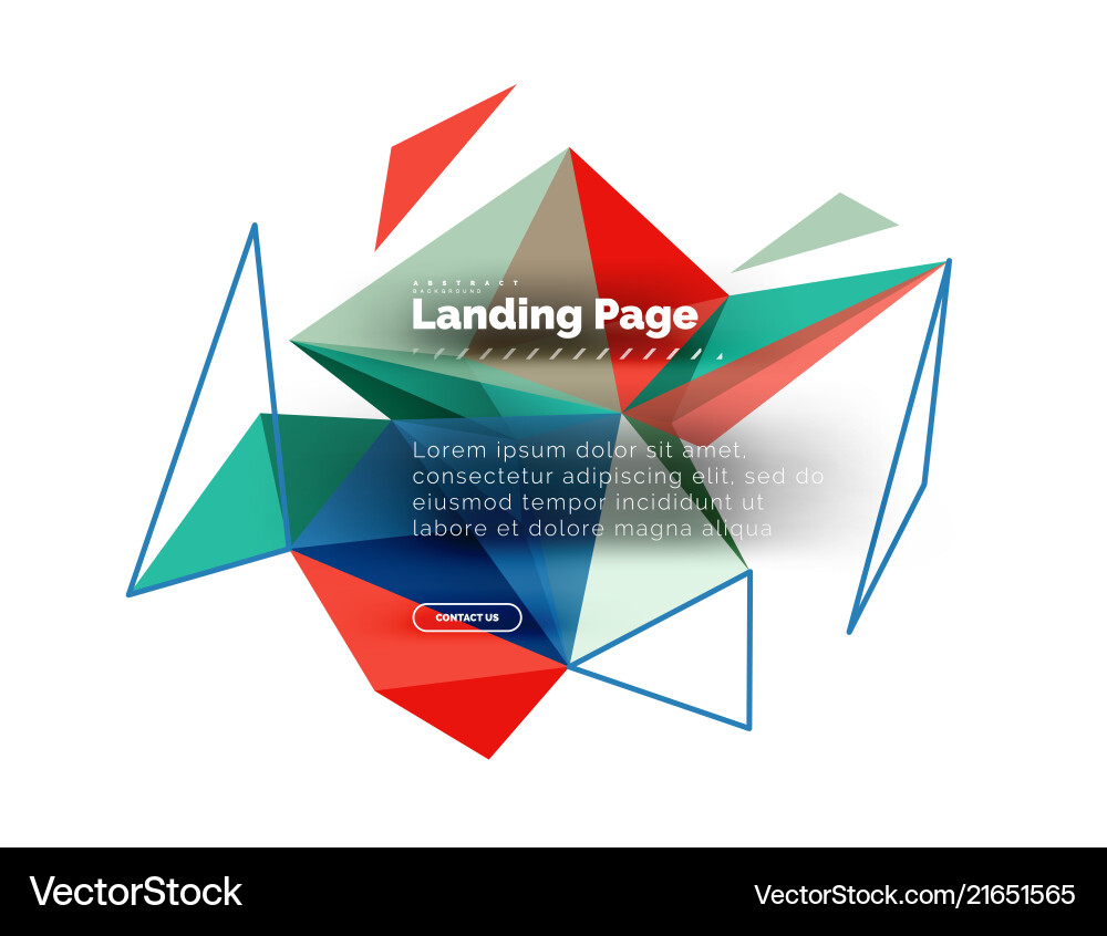Triangular design abstract background landing Triangular design abstract background landing vector image