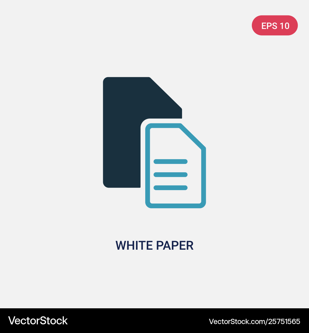 Two color white paper icon from user interface vector image