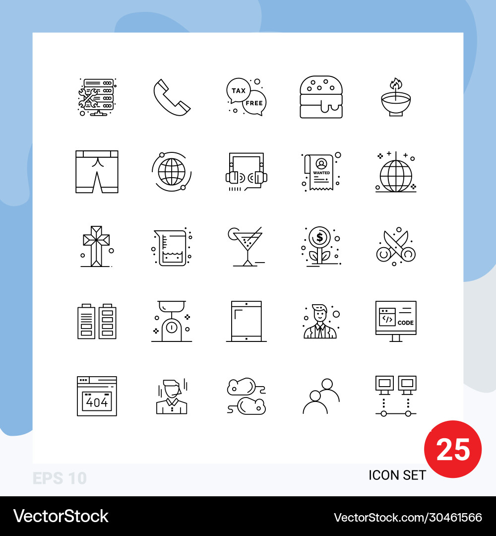 25 universal lines set for web and mobile Vector Image