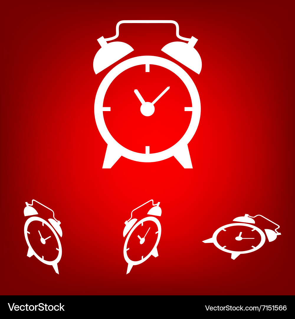 Alarm clock set isometric effect Vector Image