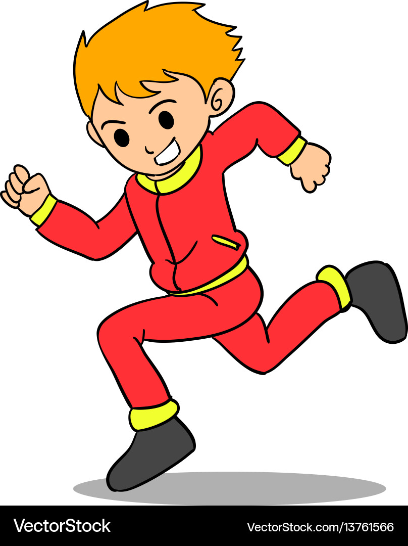 Boy running character style design Vector Image