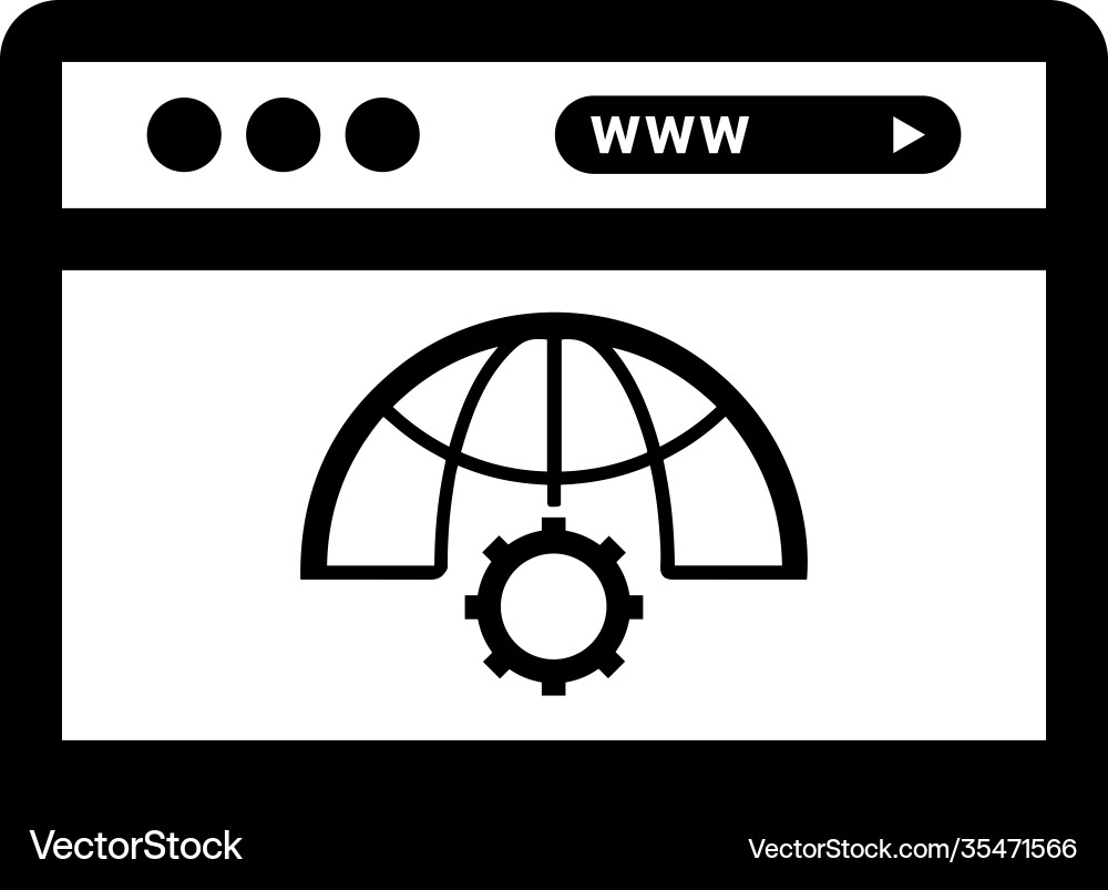 Browser website development icon black version vector image
