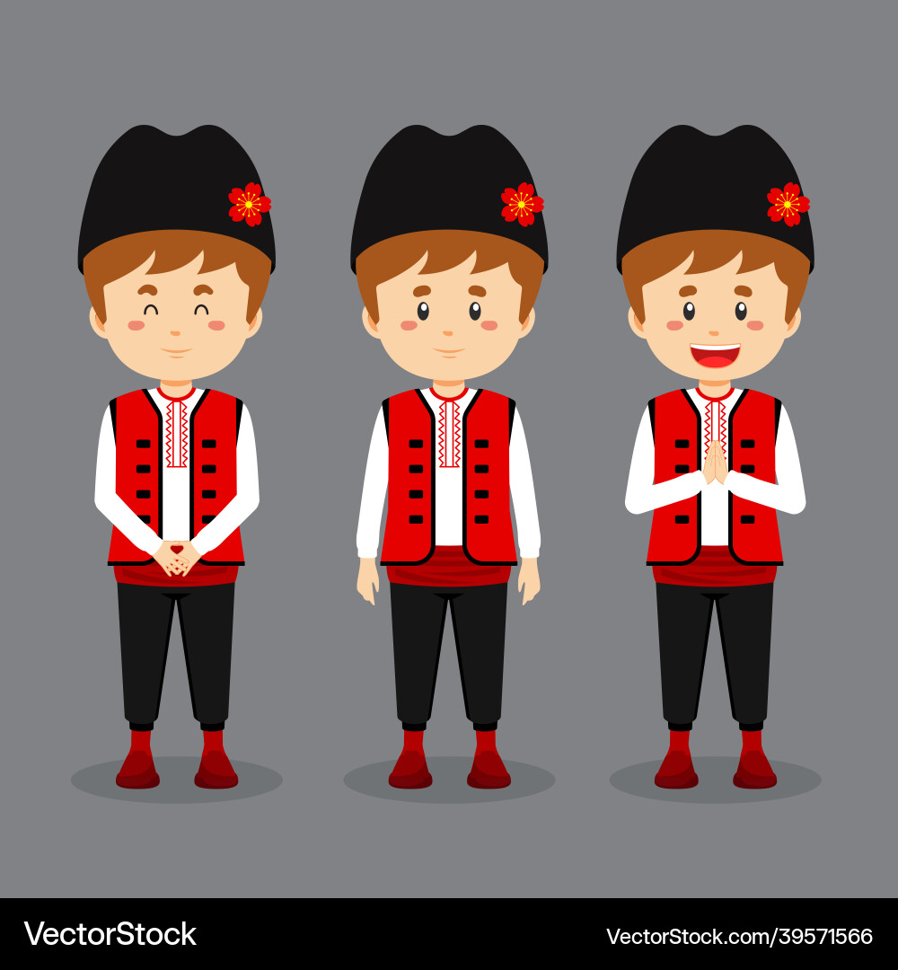 Bulgarian character with various expression vector image