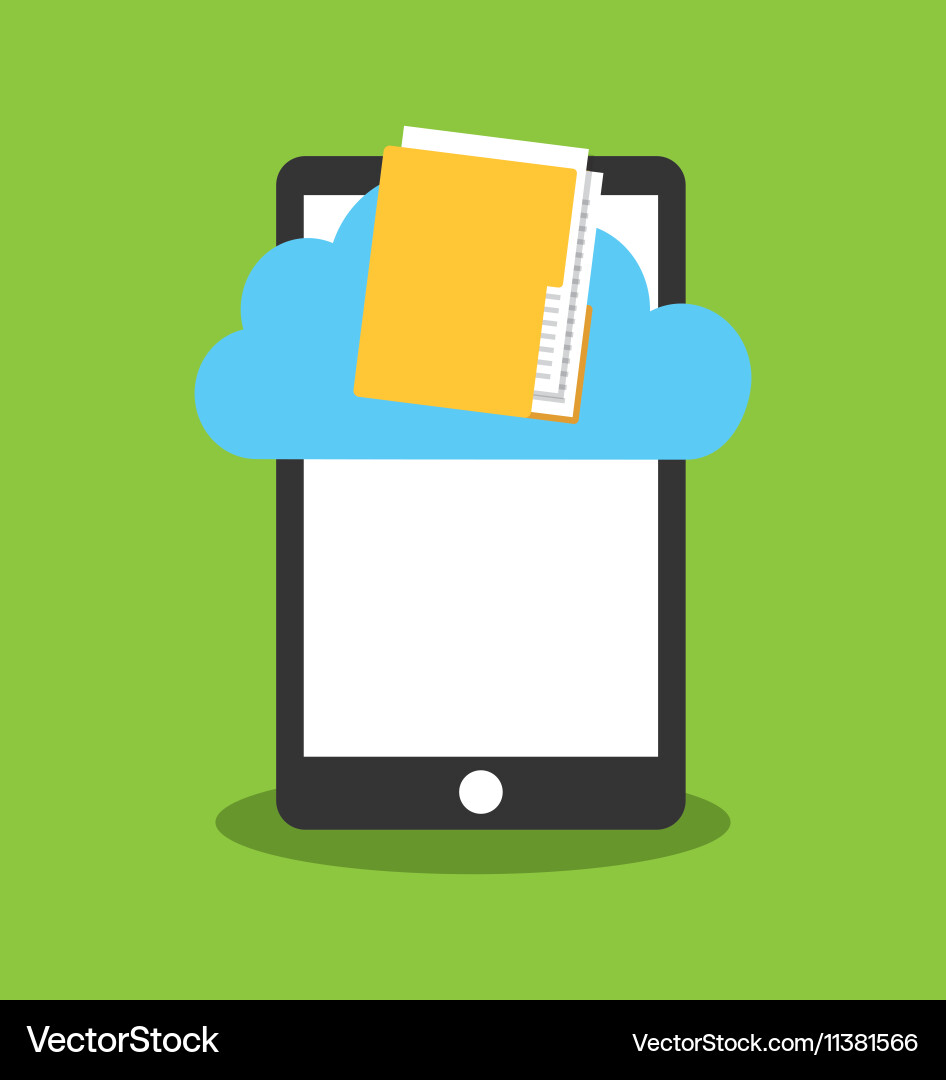 Cloud computing data storage vector image