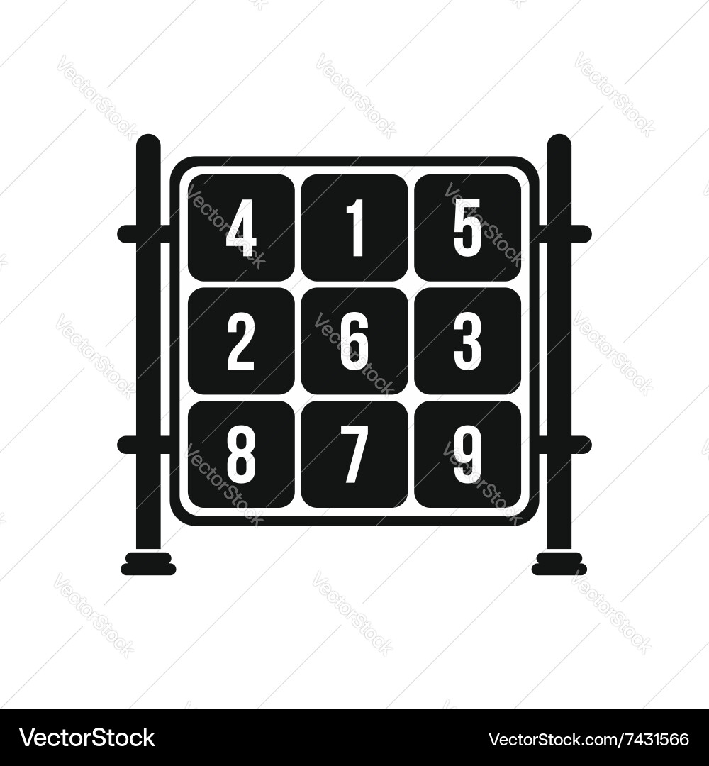 Cubes with numbers on a playground icon vector image
